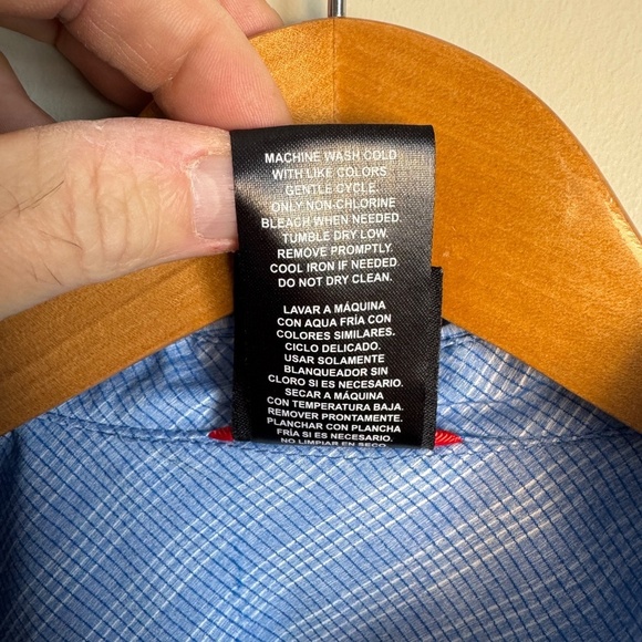 GERRY Men's‎ Short Sleeve Micro-Check Button Up Shirt Blue Size XXL Flap Pockets - Picture 5 of 13